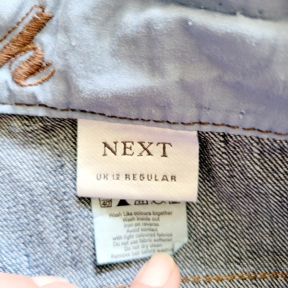 Next slouch wide leg cropped jeans size 12 - Picture 6 of 13